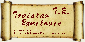 Tomislav Ranilović vizit kartica